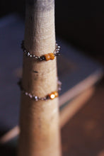 Load image into Gallery viewer, The Pip Ring | Spice. Gunmetal &amp; Glass Bead Chain Ring.