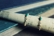 Load image into Gallery viewer, The Pip Ring | Malachite. 14k Gold &amp; Stone Bead Chain Ring.