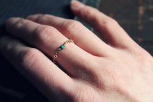 Load image into Gallery viewer, The Pip Ring | Malachite. 14k Gold &amp; Stone Bead Chain Ring.