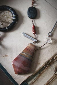 Weavers & Warriors  |  Brothers Crow :: Frostbane. Gemstone Pendant Charm Necklace.