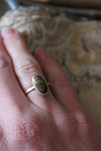 Vintage Artisan Jasper & Sterling Silver Ring.