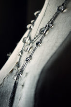 Load image into Gallery viewer, The Rain Minder. Storyteller Series. Layered Glass Drop &amp; Gunmetal Necklace.