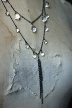 Load image into Gallery viewer, The Rain Minder. Storyteller Series. Layered Glass Drop &amp; Gunmetal Necklace.