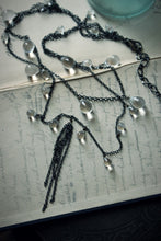 Load image into Gallery viewer, The Rain Minder. Storyteller Series. Layered Glass Drop &amp; Gunmetal Necklace.