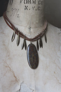 Liana. Layered Earthen Suede & Agate Pendant Necklace.