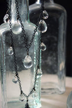 Load image into Gallery viewer, The Rain Minder. Storyteller Series. Layered Glass Drop &amp; Gunmetal Necklace.