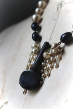 Load image into Gallery viewer, 13 House Theater | Violin Concerto. Storyteller Series. Vintage Violin Peg &amp; Faux Pearl Statement Necklace.