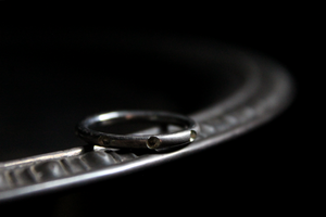 Vintage Sterling Silver Dotted Band Ring.