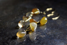 Load image into Gallery viewer, Like Honey. Golden Brass &amp; Polished Topaz Drop Shoulder Dusters.