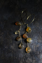 Load image into Gallery viewer, Like Honey. Golden Brass &amp; Polished Topaz Drop Shoulder Dusters.