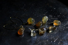 Load image into Gallery viewer, Like Honey. Golden Brass &amp; Polished Topaz Drop Shoulder Dusters.