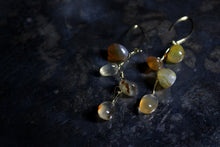 Load image into Gallery viewer, Like Honey. Golden Brass &amp; Polished Topaz Drop Shoulder Dusters.