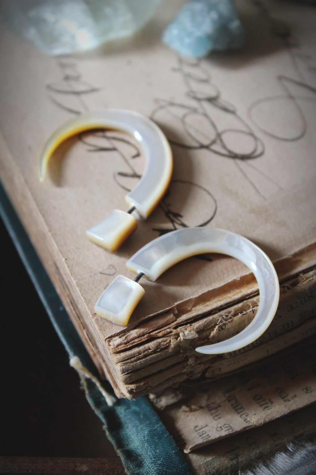 Vintage Mother-of-Pearl Hook Earrings.