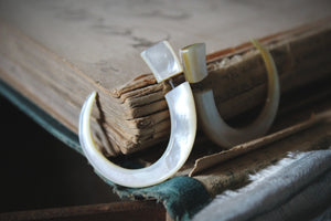 Vintage Mother-of-Pearl Hook Earrings.