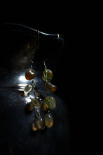 Load image into Gallery viewer, Like Honey. Golden Brass &amp; Polished Topaz Drop Shoulder Dusters.