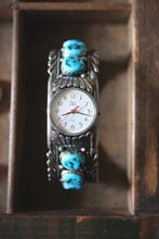 Load image into Gallery viewer, Vintage Sterling Turquoise Cuff Watch.