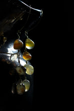 Load image into Gallery viewer, Like Honey. Golden Brass &amp; Polished Topaz Drop Shoulder Dusters.