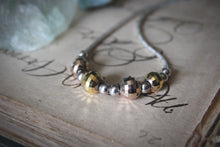 Load image into Gallery viewer, Vintage Sterling Silver Bead Focal Necklace.