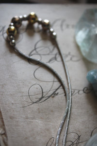 Vintage Sterling Silver Bead Focal Necklace.