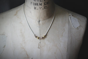 Vintage Sterling Silver Bead Focal Necklace.