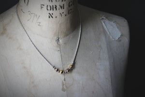 Vintage Sterling Silver Bead Focal Necklace.