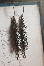 Load image into Gallery viewer, Love Song. Antiqued Brass Fringe Drop Earrings.