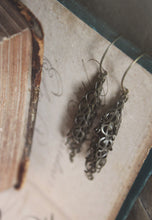 Load image into Gallery viewer, Love Song. Antiqued Brass Fringe Drop Earrings.