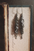 Load image into Gallery viewer, Love Song. Antiqued Brass Fringe Drop Earrings.