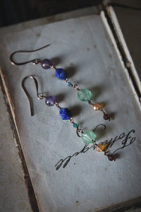 Prism. Gemstone Linear Drop Earrings.