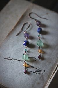 Prism. Gemstone Linear Drop Earrings.