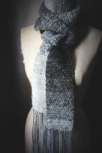 The Ghost House. Storyteller Series. SECOND EDITION. Hand Crocheted Rustic Fringe Scarf.