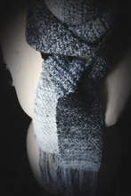 Load image into Gallery viewer, The Ghost House. Storyteller Series. SECOND EDITION. Hand Crocheted Rustic Fringe Scarf.