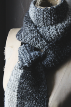 Load image into Gallery viewer, The Ghost House. Storyteller Series. SECOND EDITION. Hand Crocheted Rustic Fringe Scarf.