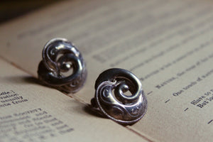 Vintage Silver Swirl Screwback Earrings.