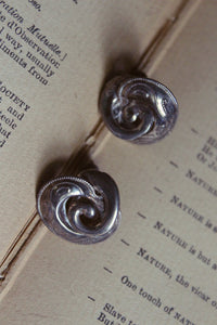 Vintage Silver Swirl Screwback Earrings.