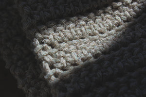 The Esther-Barlow Estate. Storyteller Series. Hand Crocheted Fringe Scarf.