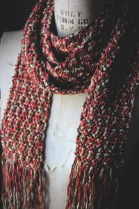 The Lamp Lighters. Storyteller Series. LIMITED EDITION. Hand Crocheted Fringed Scarf.