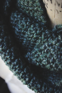 Nine Woods Hollow. Storyteller Series. Hand Crocheted Infinity Scarf.