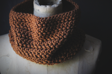 Load image into Gallery viewer, Hand Crocheted Cowl. wild &amp; willow Collection. &quot;Cinnamon&quot;.