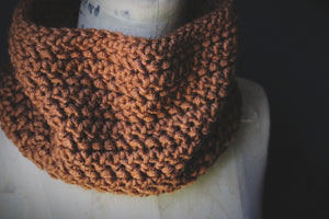 Hand Crocheted Cowl. wild & willow Collection. "Cinnamon".