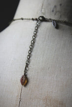 Load image into Gallery viewer, Falling Leaves. Czech Glass Leaf Charm Necklace.