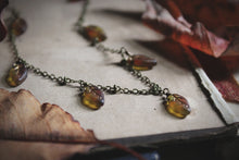 Load image into Gallery viewer, Falling Leaves. Czech Glass Leaf Charm Necklace.