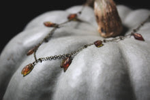 Load image into Gallery viewer, Falling Leaves. Czech Glass Leaf Charm Necklace.