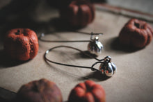 Load image into Gallery viewer, White Pumpkin. Antiqued Silver &amp; Gunmetal Charm Earrings.