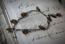 Load image into Gallery viewer, Falling Leaves. Czech Glass Leaf Charm Bracelet.