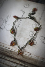 Load image into Gallery viewer, Falling Leaves. Czech Glass Leaf Charm Bracelet.