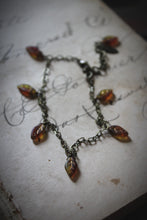 Load image into Gallery viewer, Falling Leaves. Czech Glass Leaf Charm Bracelet.