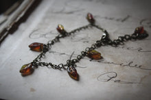 Load image into Gallery viewer, Falling Leaves. Czech Glass Leaf Charm Bracelet.