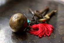 Load image into Gallery viewer, The Gatekeeper | Boheme. Rustic Brass &amp; Tassel Keykeep.