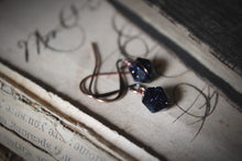 Load image into Gallery viewer, The Night Sky Collection | Starlight. Celestial Blue Goldstone Earrings.